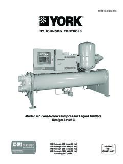Model YR Twin-Screw Compressor Liquid Chillers Design …