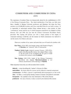 Communism and Communism in China - IU