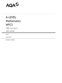 A-LEVEL Mathematics MPC3
