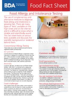 Food allergy and intolerance testing