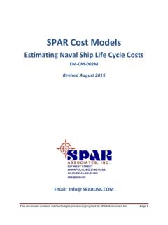 SPAR Cost Models - sparusa.com