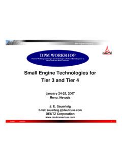 Small Engine Technologies for Tier 3 and Tier 4