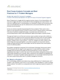 Root Cause Analysis Concepts and Best Practices …