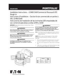 Installation Instructions – LD4B/LD6B Commercial …