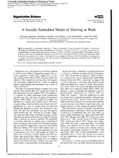 A Socially Embedded Model of Thriving at Work Gretchen ...