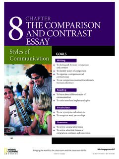 CHAPTER THE COMPARISON AND CONTRAST ESSAY