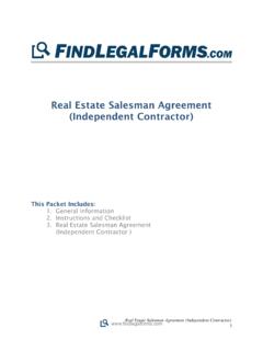 Real Estate Salesman Agreement (Independent Contractor)