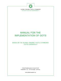 MANUAL FOR THE IMPLEMENTATION OF GOTS