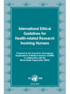 International Ethical Guidelines for Health ... - CIOMS