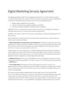 Digital Marketing Services Agreement - Thrive Studios