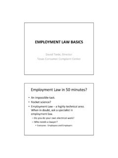 EMPLOYMENT LAW BASICS - Houston, Texas