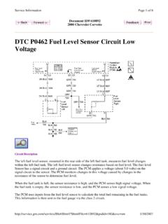 DTC P0462 Fuel Level Sensor Circuit Low Voltage