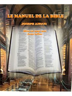 LE MANUEL DE LA BIBLE