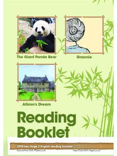 2018 KS2 SATs English Reading Booklet (The Giant Panda ...