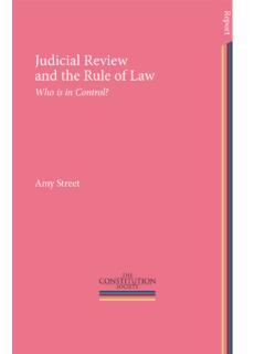 Judicial Review and the Rule of Law - The Constitution Society