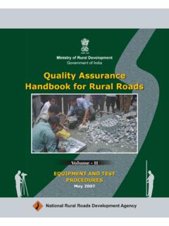 Quality Assurance Handbook for Rural Roads