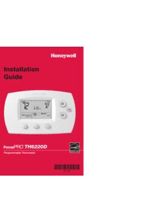 TH6220D-Programmable Thermostat ... - Thermal …