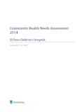 Community Health Needs Assessment 2014 - El Paso …