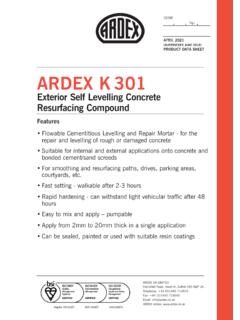 ARDEX K 301 Data Sheet