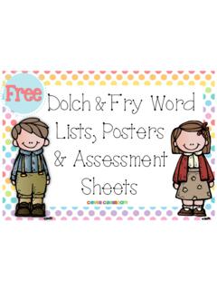 Dolch Fry Word Lists, Posters Assessment Sheets