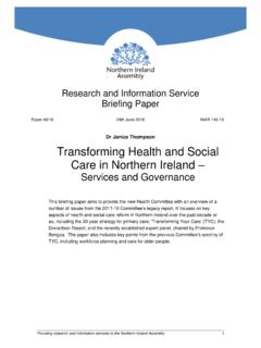 Transforming Health and Social Care in Northern Ireland ...