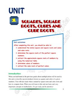 SQUARES, SQUARE ROOTS, CUBES AND CUBE ROOTS