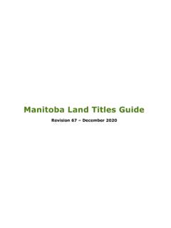 Land Titles Guide - Teranet Manitoba