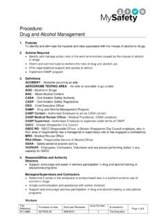 Procedure: Drug and Alcohol Management