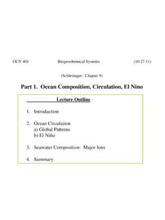 Part 1. Ocean Composition, Circulation, El Nino