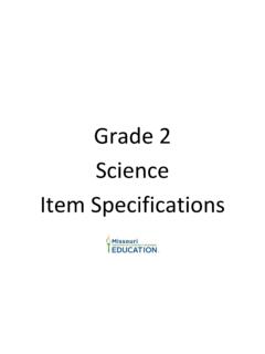 Item Specifications - Science - Grade 2