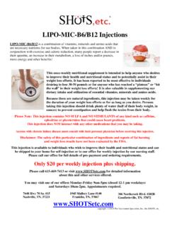 LIPO-MIC-B6/B12 Injections - Shots, Etc