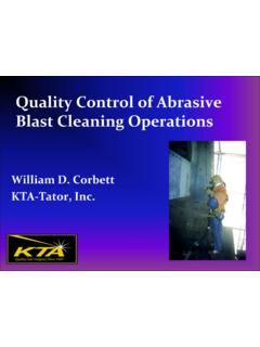 Quality Control of Abrasive Blast Cleaning Operations