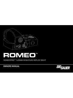 ROMEO1PRO™ 1x30MM MINIATURE REFLEX SIGHT OWNERS …