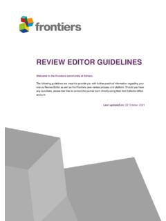 what is a review editor in frontiers