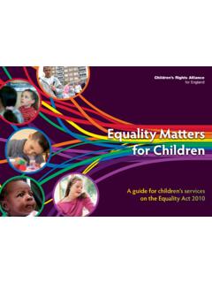 Equality Matters for Children Crae Equality Act Guide