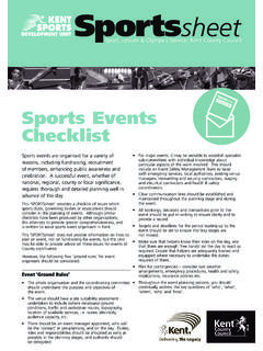 Sports sheet - Kent Sport