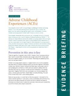 EVIDENCE BRIEFING Adverse Childhood Experiences (ACEs)