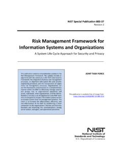 Risk Management Framework for Information Systems and ...
