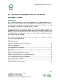 FSC CORE LABOUR REQUIREMENTS: QUESTIONS AND …