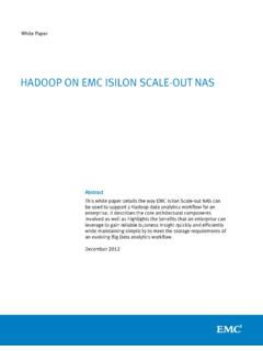 Hadoop on EMC Isilon Scale-out NAS