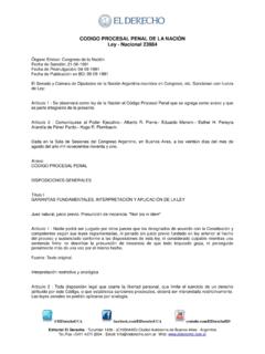 CODIGO PROCESAL PENAL DE LA NACI&#211;N Ley - …