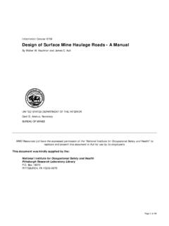Design of Surface Mine Haulage Roads - A Manual