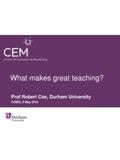 What makes great teaching? - CEM