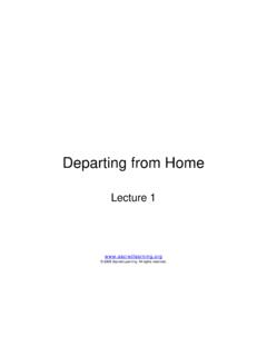 Departing from Home - Sacred Learning