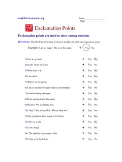 Exclamation points - answers - English for Everyone