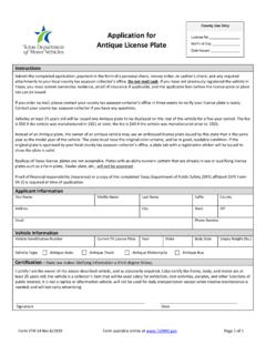 Application for Antique License Plate (Form VTR-54)