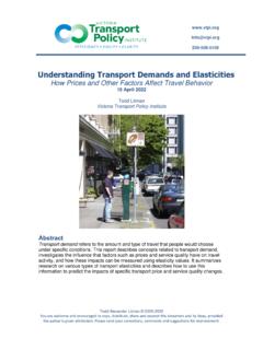 Understanding Transport Demands and Elasticities How ...