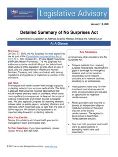 Detailed Summary of No Surprises Act - AHA
