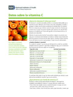 Datos sobre la vitamina C - National Institutes of Health