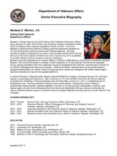 Department of Veterans Affairs Senior Executive Biography